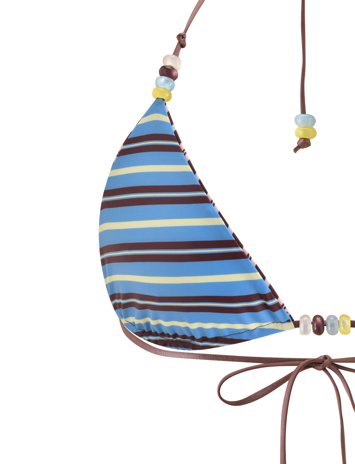FINLEA REVERSIBLE BIKINI TOP - BROWN AND BLUE STRIPE