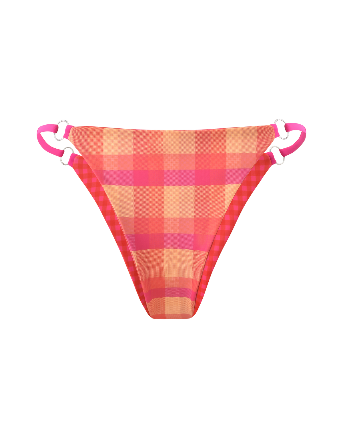 AYANNA REVERSIBLE BIKINI BOTTOM - GINGHAM AND RESORT PLAID
