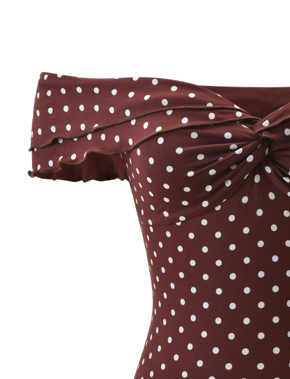 DENALI TOP - BROWN  DOT