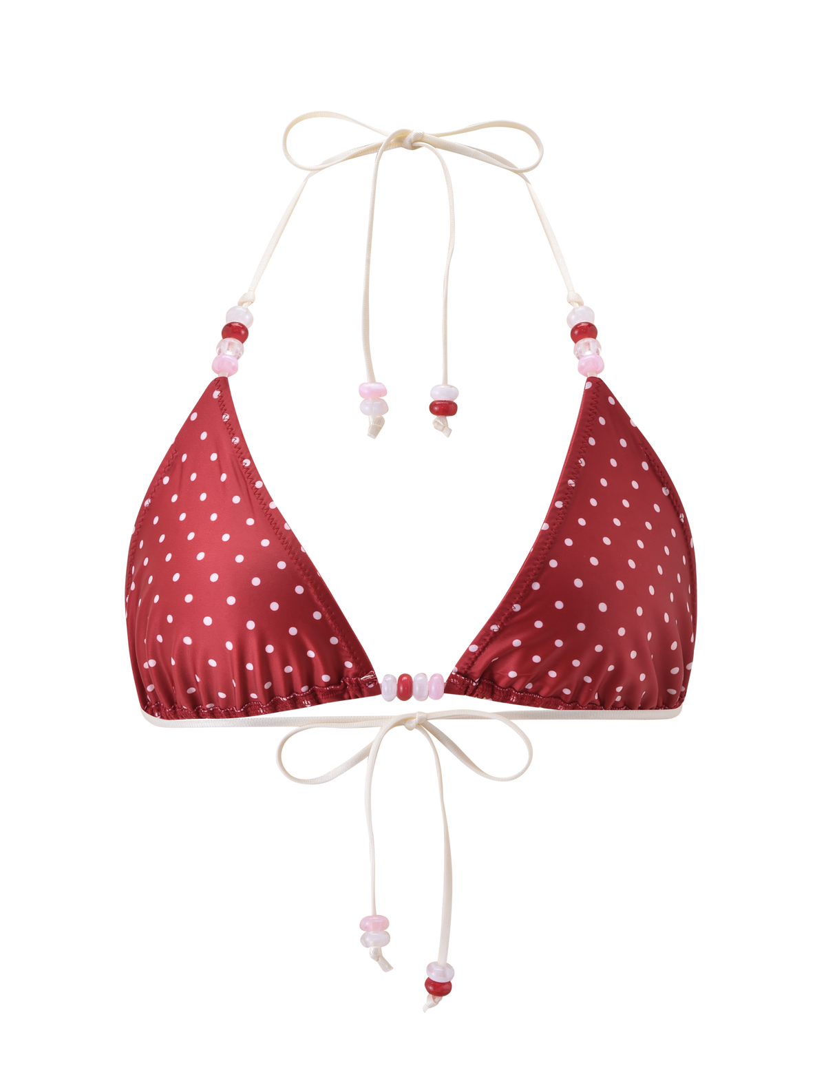 FINLEA BIKINI TOP - RED AND CREAM POLKA DOT