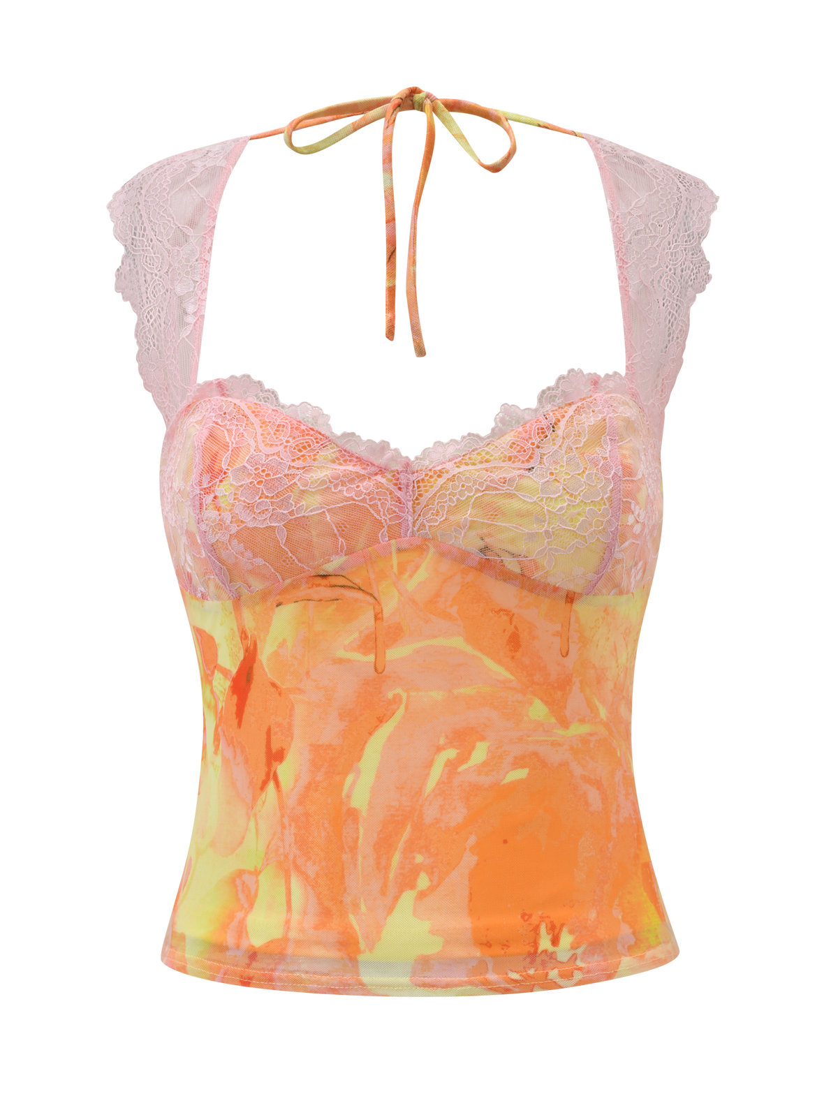 DUNE MESH TOP - CREAMSICLE