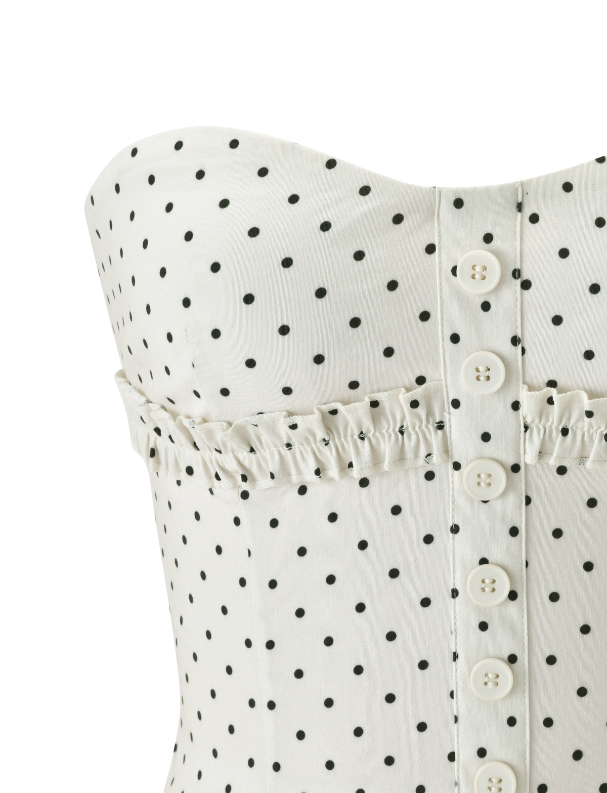 KITTIE STRAPLESS CORSET - CREAM DOT