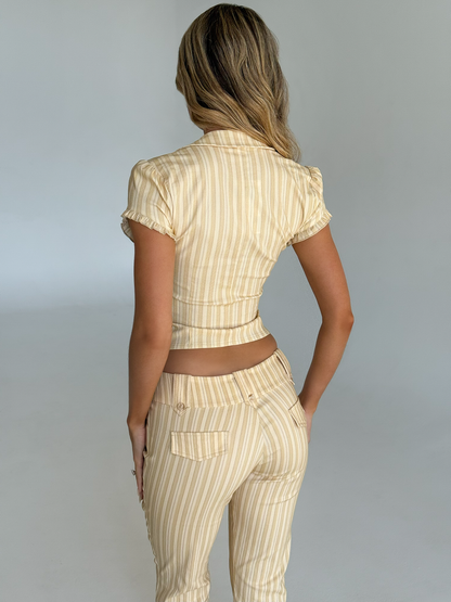 KITTIE CAPRI - YELLOW STRIPE