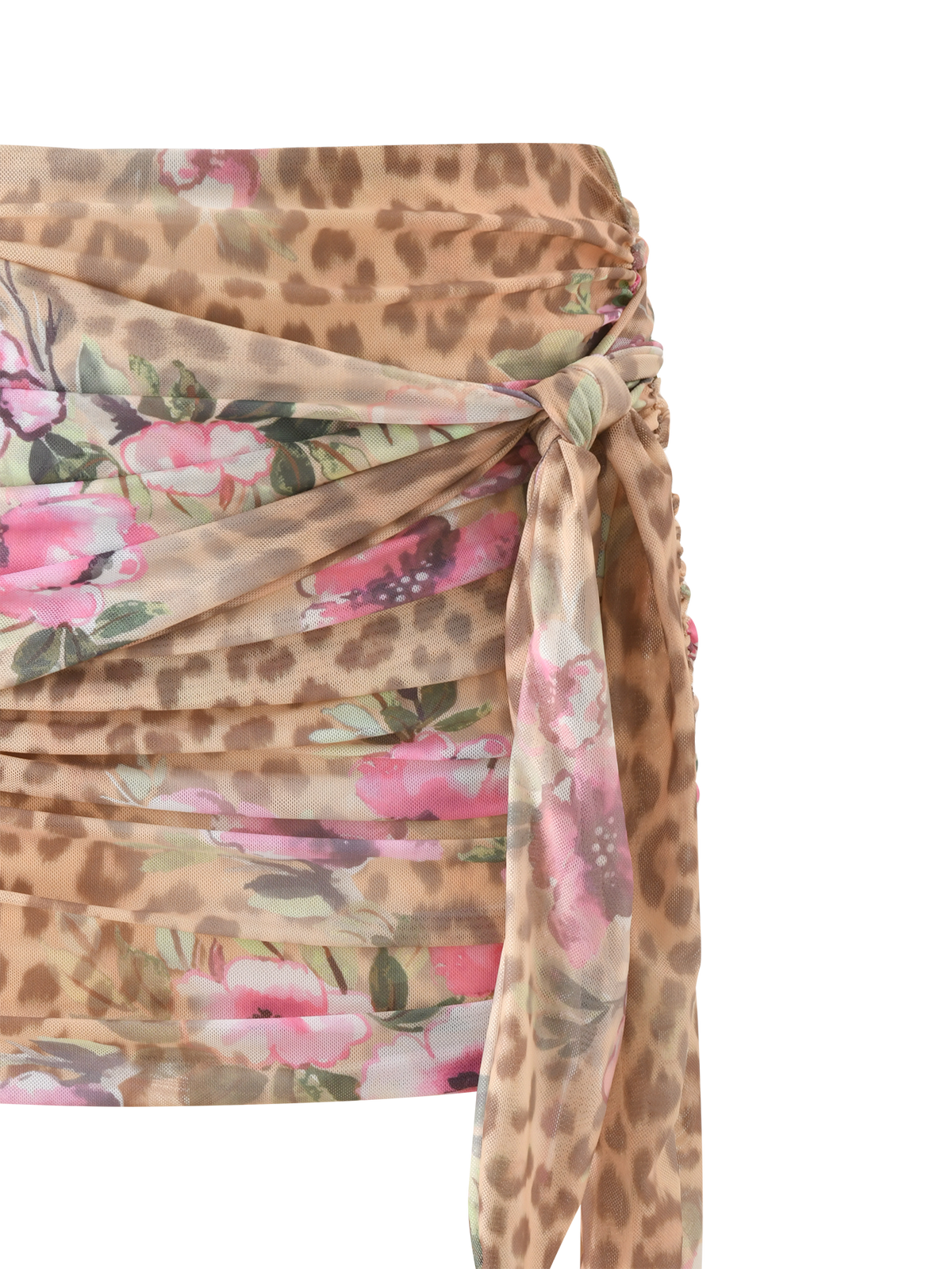 RISA MINI SKIRT - LEOPARD FLORAL