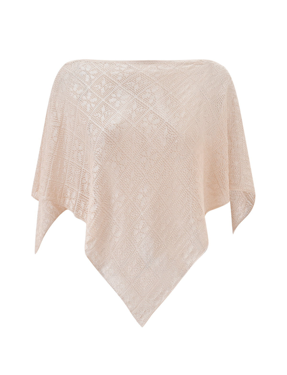 FERN CROCHET PONCHO - CHAMPAGNE
