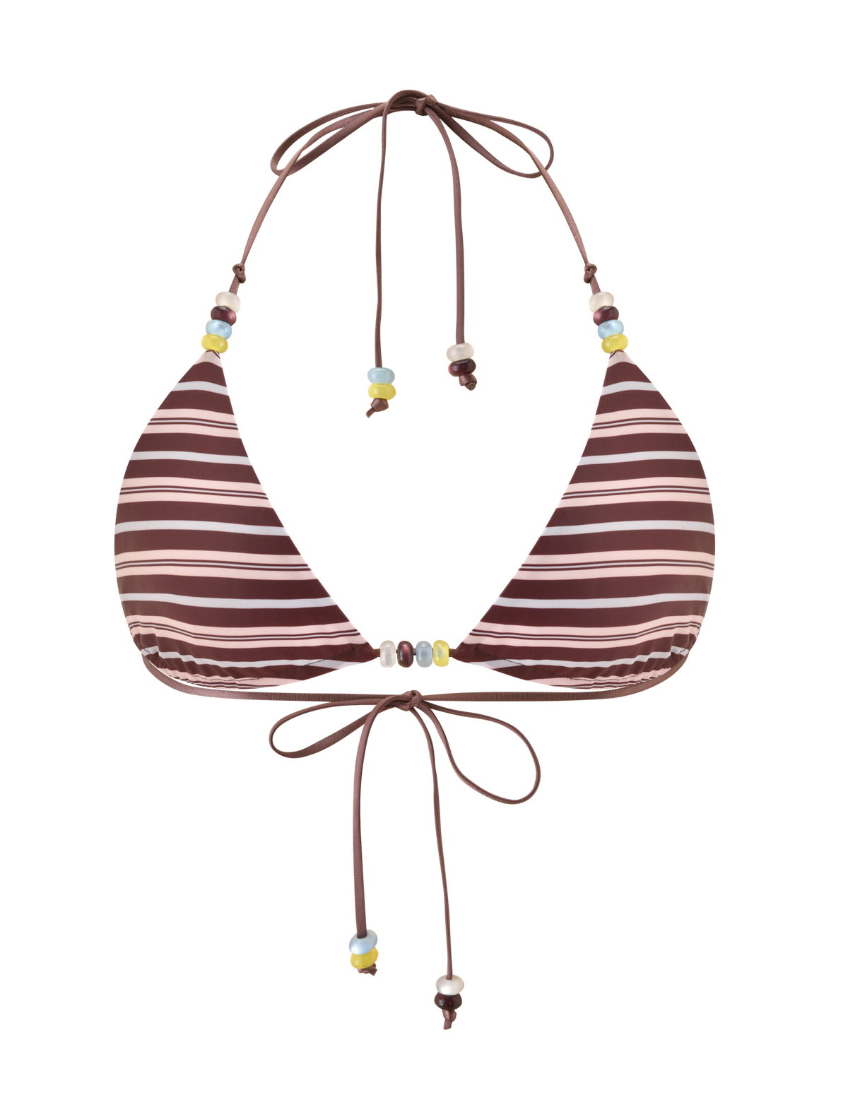 FINLEA REVERSIBLE BIKINI TOP - BROWN AND BLUE STRIPE