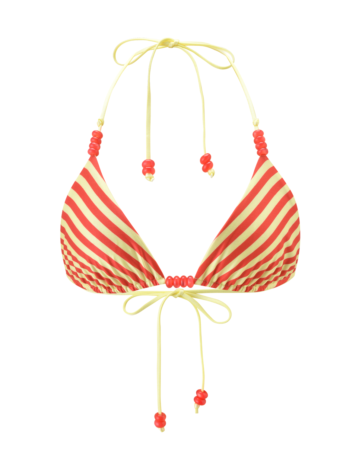 FINLEA REVERSIBLE BIKINI TOP - RED YELLOW DOT AND STRIPE