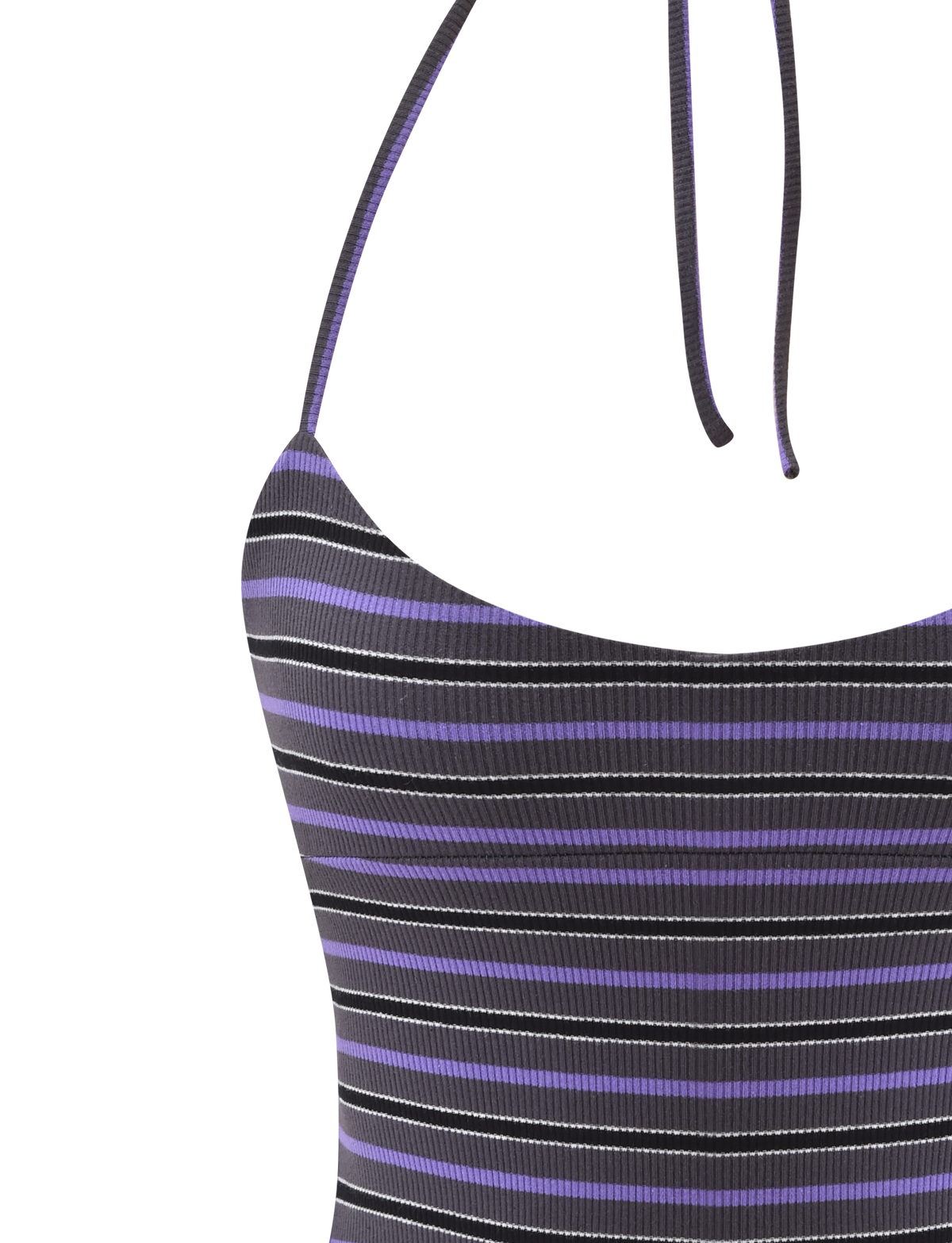 CERYS RIB TOP - GREY STRIPE