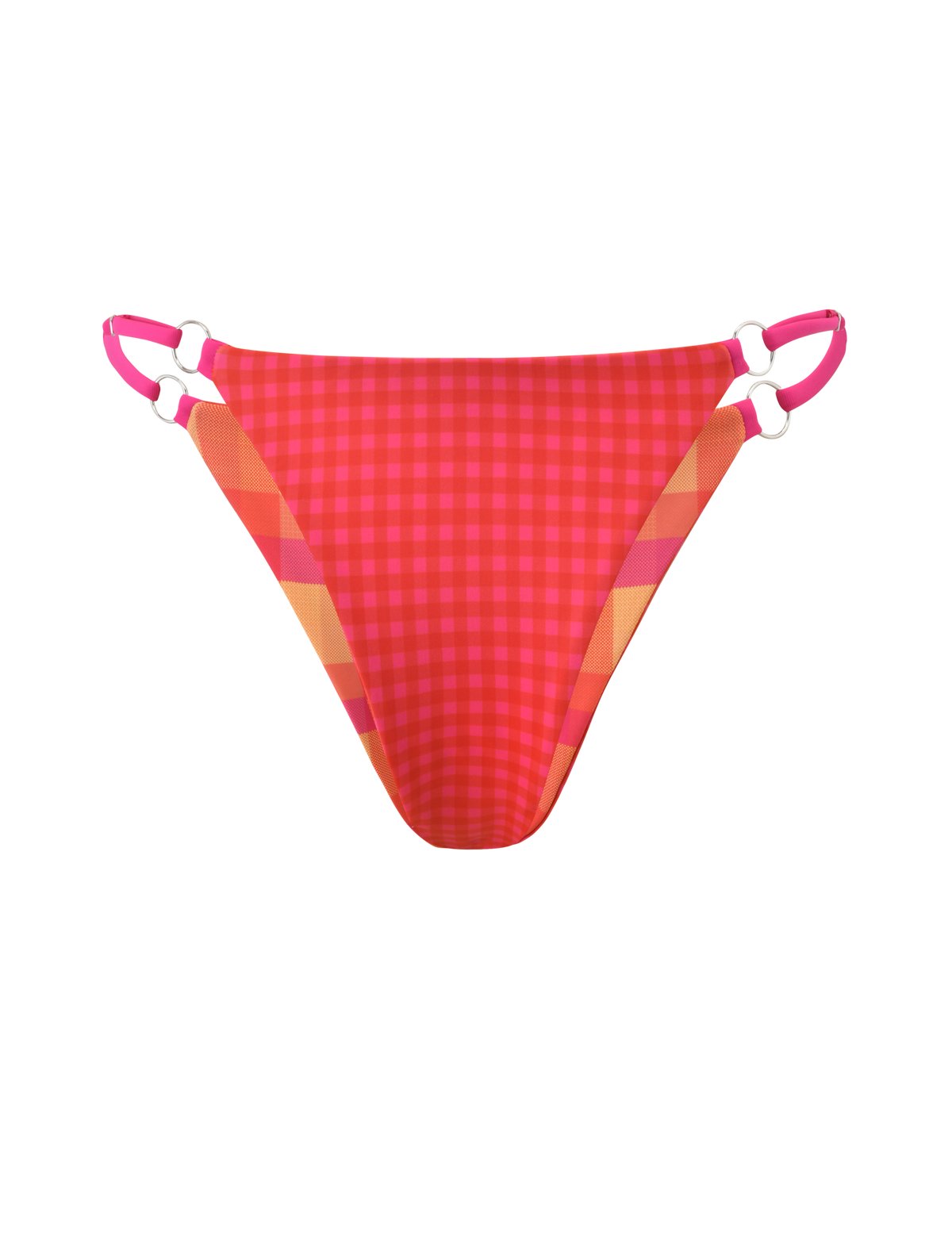 AYANNA REVERSIBLE BIKINI BOTTOM - GINGHAM AND RESORT PLAID