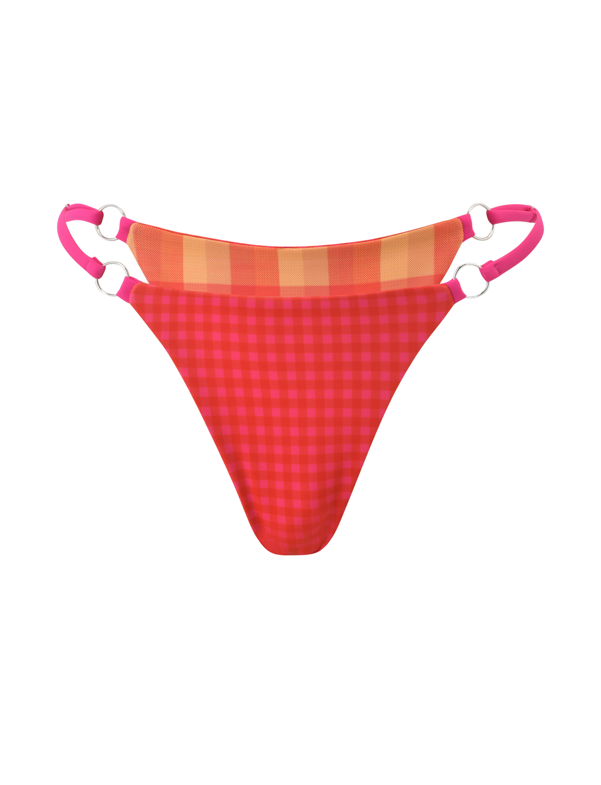 AYANNA REVERSIBLE BIKINI BOTTOM - GINGHAM AND RESORT PLAID