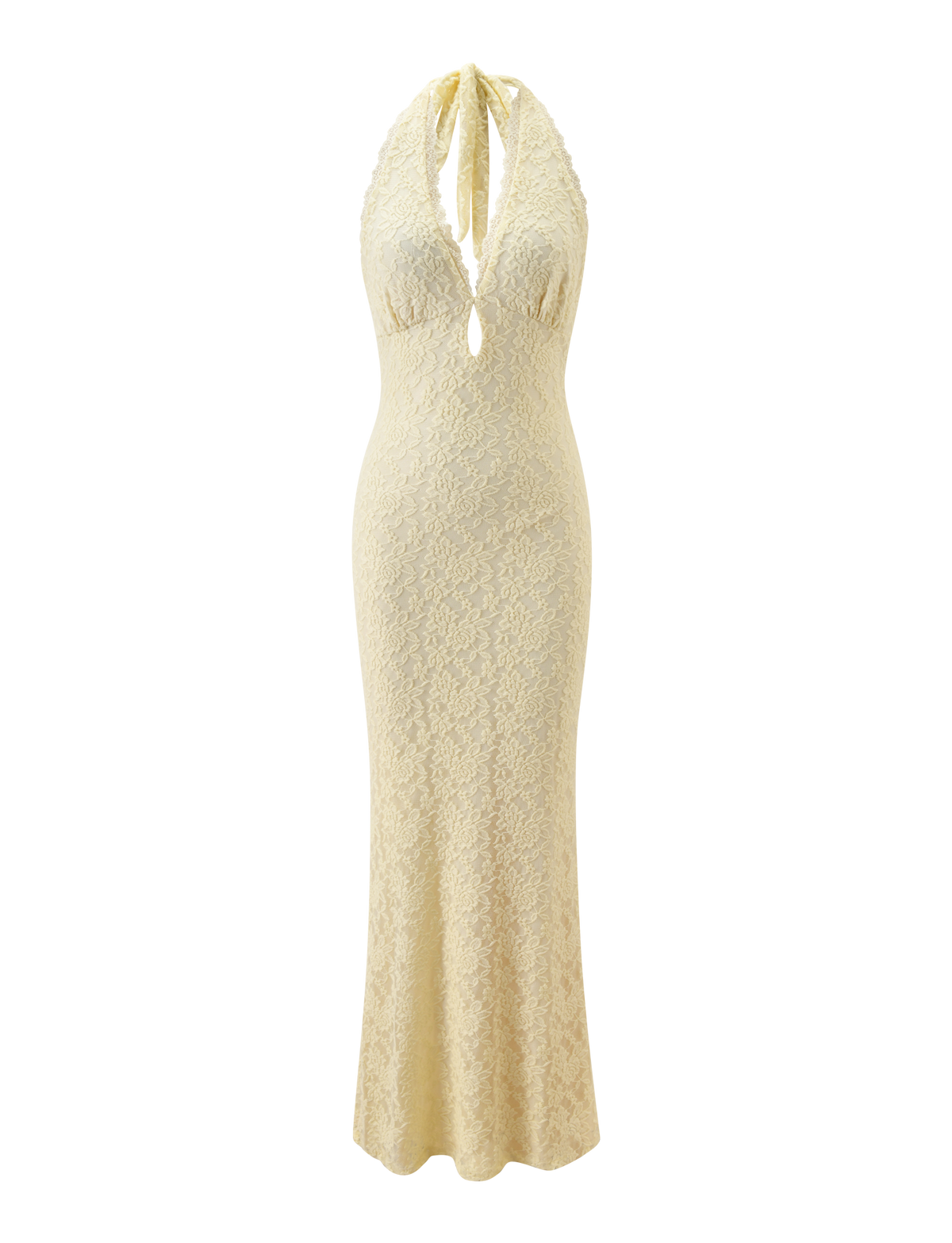 MAVEN LACE MAXI DRESS - PASTEL YELLOW