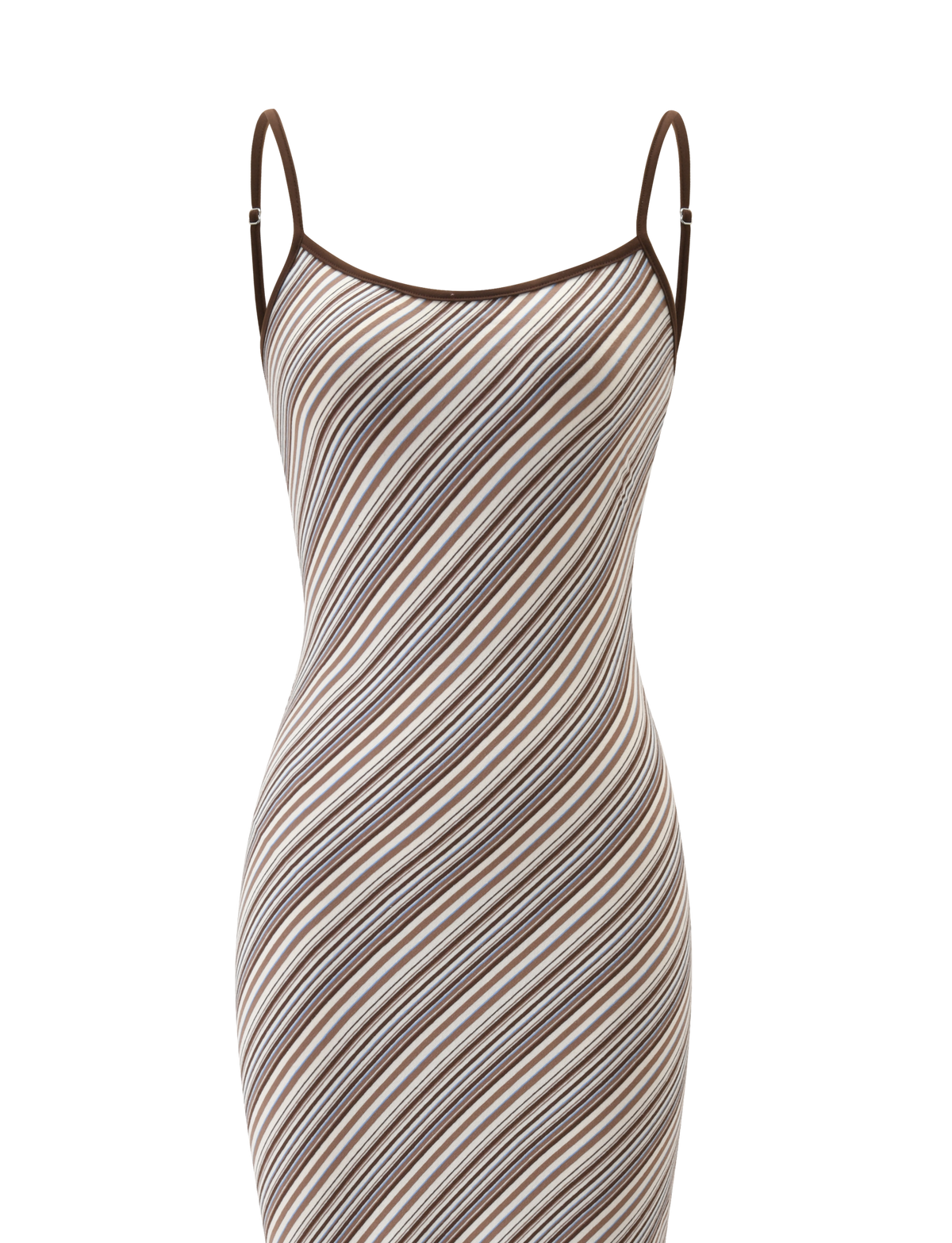 SLOANE MAXI DRESS - TAN AND CHOC STRIPE
